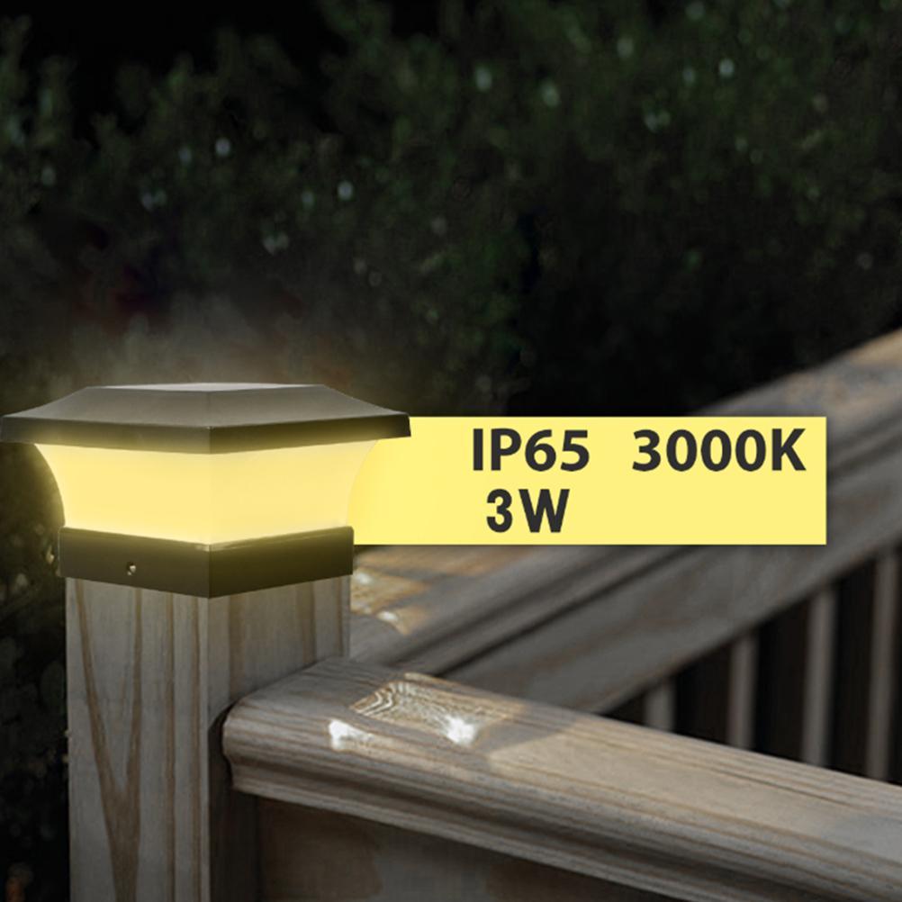 Solar Column Headlight IP65 Waterproof Outdoor Wall Light Fence Light Coffee Garden Light for Household Public Garden