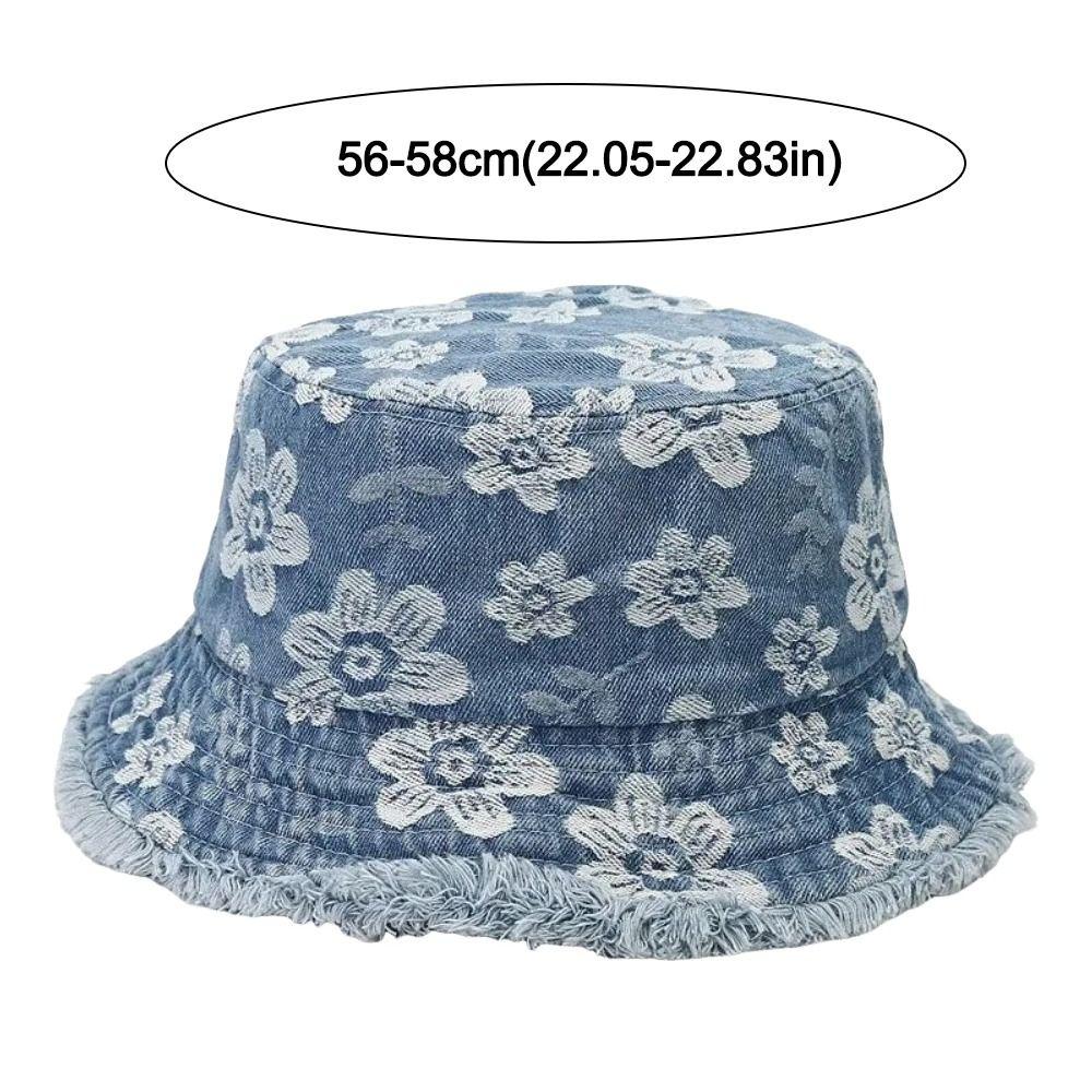 Fashion Cartoon Flower Bucket Hat Embroidery Breathable Sun Cap Casual Sun Protection Fisherman Hat Unisex