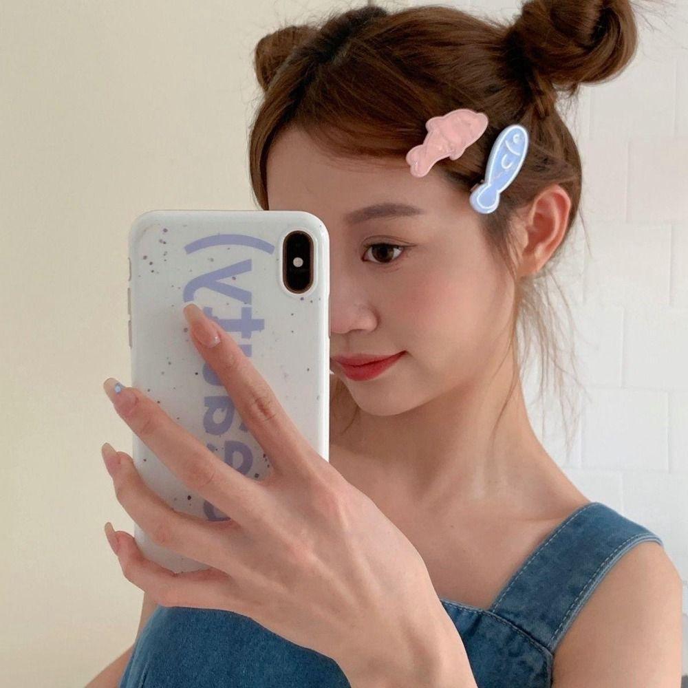 Y2k Animal Hair Clip Geometry Dolphin Barrettes Fashion Fish Bone Hairpin Kids