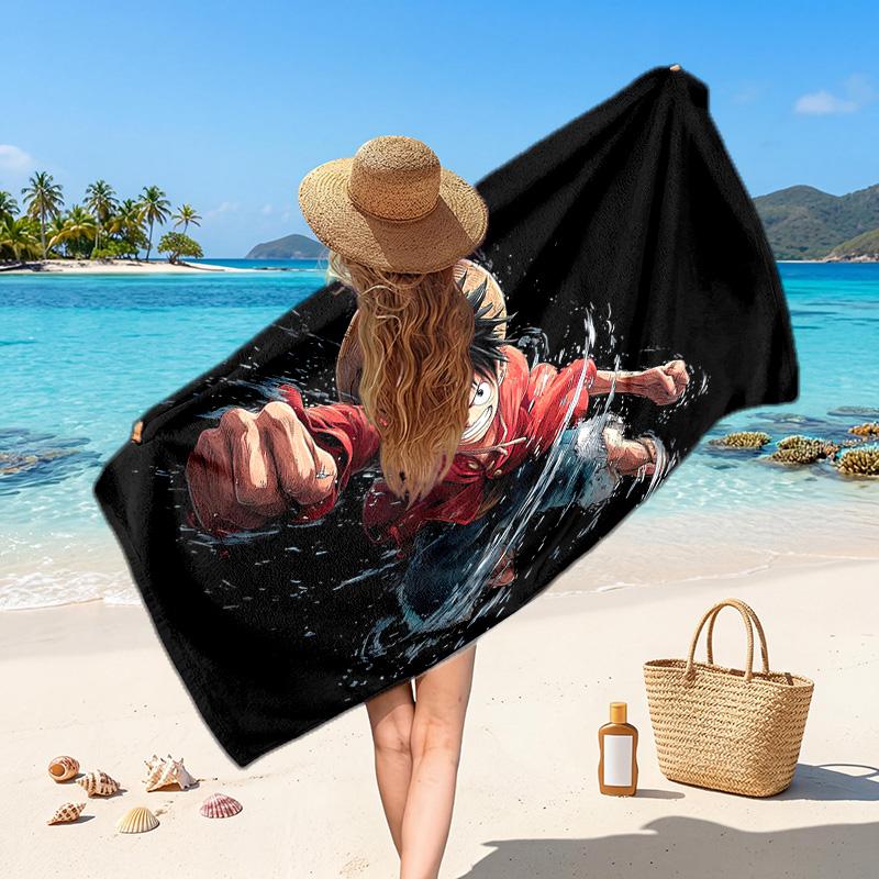 One Piece Printed Swim Towel, Portable Water Absorbent Towel for Beach Camping Daily Bathroom Use