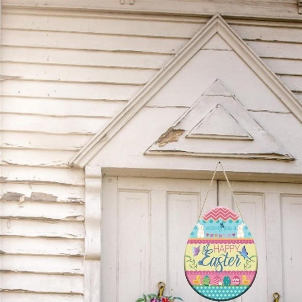Pendant Welcome Door Sign Decorations Door Plaque Decoration Practical Hanging Easter Bunny Egg