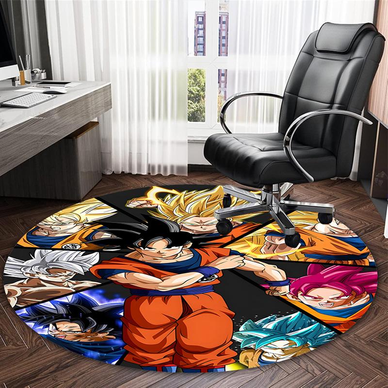 1pc Dragon Ball1 Print Round Carpet Chair Round Carpet Suitable for Bedroom Living Room Home Decorative Carpet
