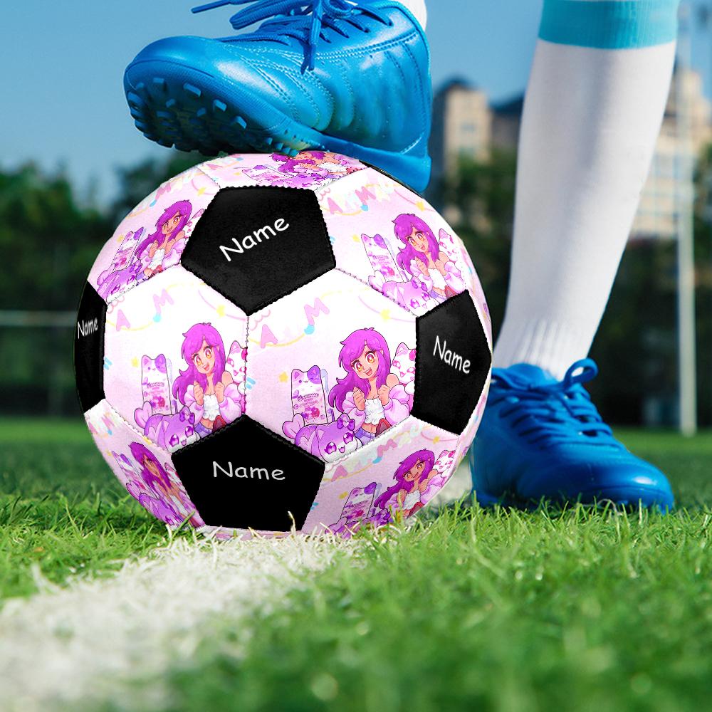 Custom Name Aphmau Theme Size 5 Soccer Ball, Suitable for Both Indoor and Outdoor Matches, a Gift Suitable for Everyone.