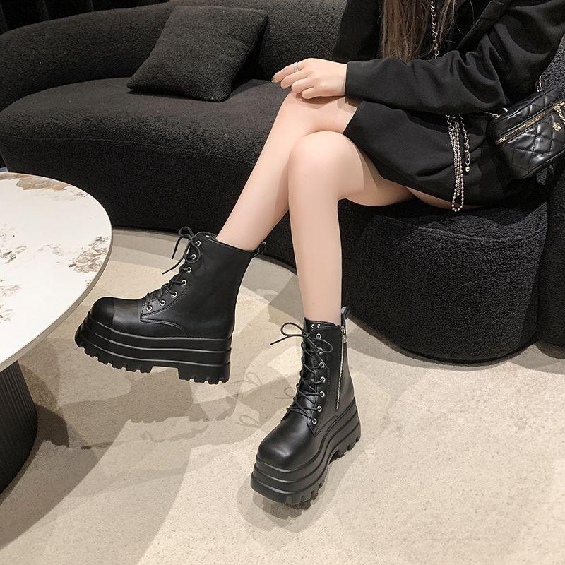 2025 Женские Ботинки Готические Мотоциклетные Ботинки На Массивной Платформе Женская Новая Осенне-Зимняя Обувь Панк Толстая Подошва Модные Ботинки