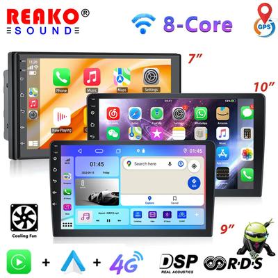 2 Din Android 4G Wireless CarPlay Android автомагнитола универсальная 7/9/10'' стереосистема с вентилятором GPS мультимедийный плеер