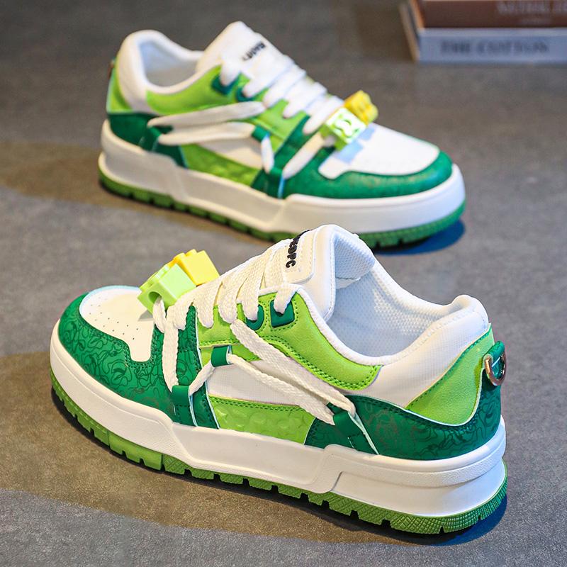 Универсальные по цвету шнурованные повседневные спортивные туфли студенческий тренд универсальные дышащие мужские кеды мужские вулканизированные туфли