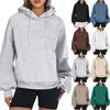 Women's Casual Long Sleeve Pullover With Pocket Drawstring Hooded Sweatshirt