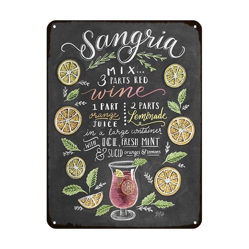 Summer Time BEER Retro Metal Tin Signs Mojito Cocktail Plaque Vintage Poster Bar Pub Art Stickers Wall Decor 20x30cm