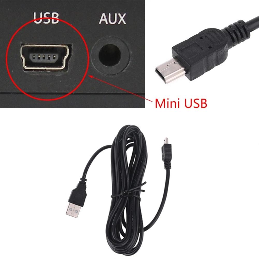 3,5 м Мини-кабель питания USB с прямым разъемом для видеорегистратора Автомобильный DVR Зарядное устройство Адаптер 5 В