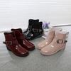 Fashion Waterproof  Boots Women Platform Rain Shoes 2024 Fashion Outdoor Buckle Ankle Rain Boots Ladies Non-slip Water Shoes New