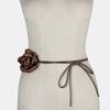 DIY Rose Flower Rope Belts Retro Artistic Woven Waistband Strap  For Women Lady Girl