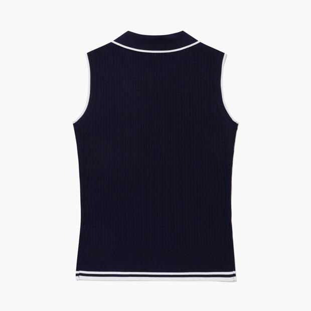Женский sleeveless свитер в рубчик Dry LECOQ GOLF _Темно-синий Gr222Lkp52
