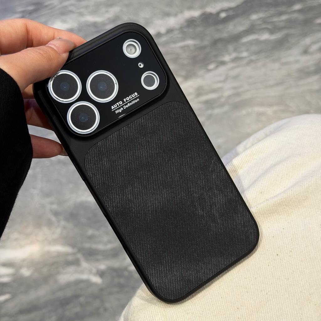 Vintage Denim Jeans Washed Color Phone Case For iPhone 17 16 15 14 13 Pro Max Camera Protection Shockproof Matte Cover Funda