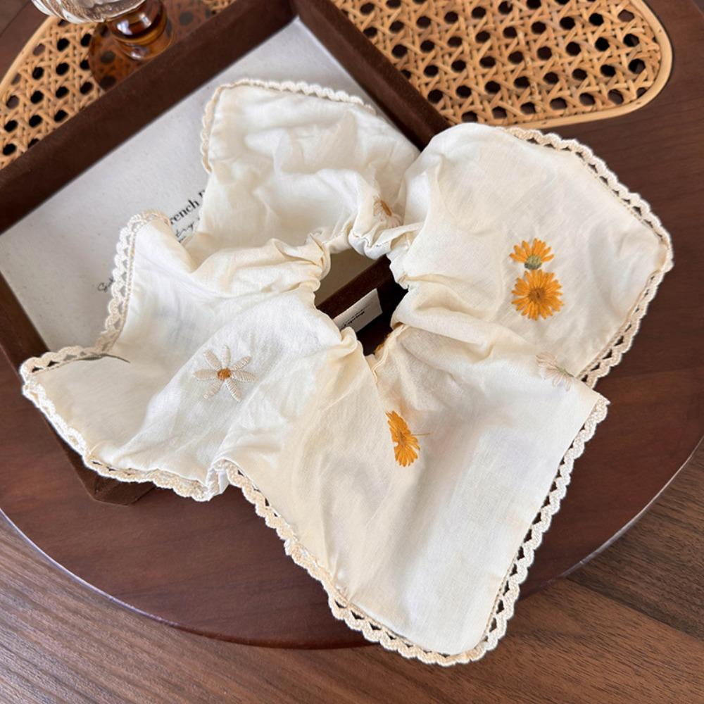 Wraps Embroidered Hair Scrunchie Turban Triangle Scarf Sweet Flower Triangle Bandana Party