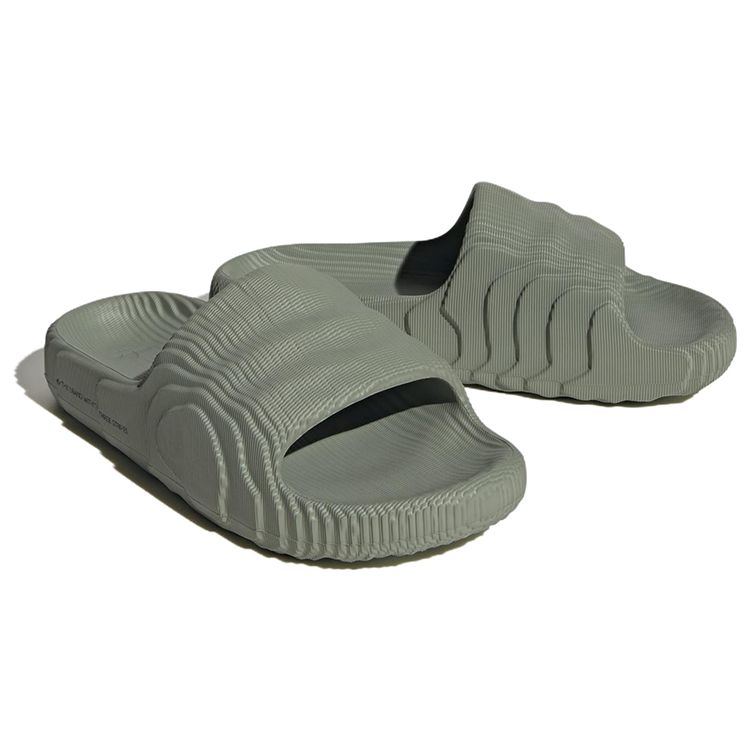 Adidas Adilette 22 Slides серебристо-зеленые женские кроссовки Core-Black IG8264