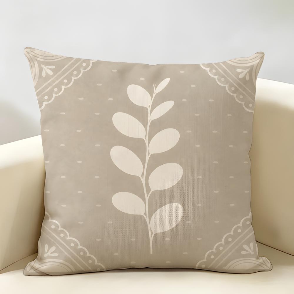 Neutral Minimalist Modern Fern Boho Cushion Cover Natural Linen Organic Fabric DoubleSided Printing Room Sofa Decor Pillow Case