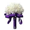 Artificial Wedding Bride Bouquet Romantic Handheld Bridesmaid Flower with Ribbon