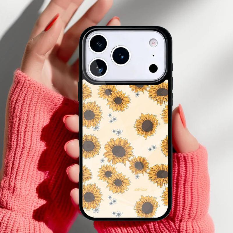 Винтажный чехол для телефона с подсолнухами для iPhone 17 Air 16e 15 14 13 Pro Max Задняя крышка для 12 11 Pro Coque