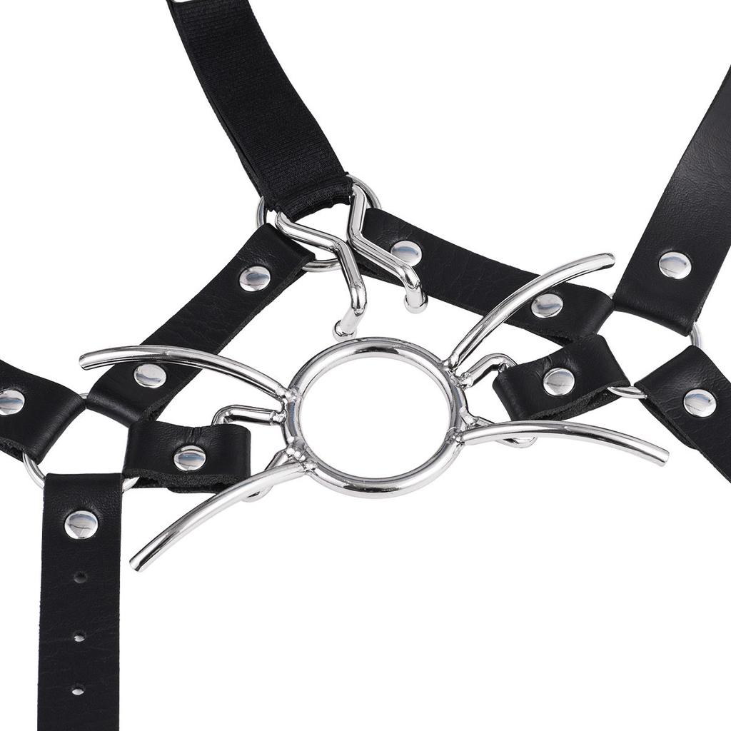 Bdsm Slave Muzzle Nose Hook Oral Fixation Fetish Spider O Ring Gag Ball With Nose Clip Leather Head Bondage Harnes Strap Sex Toy