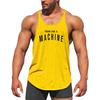 Muscleguys Mens Bodybuilding Round Neck Racerback Letter Printed Spaghetti Straps Tank Tops