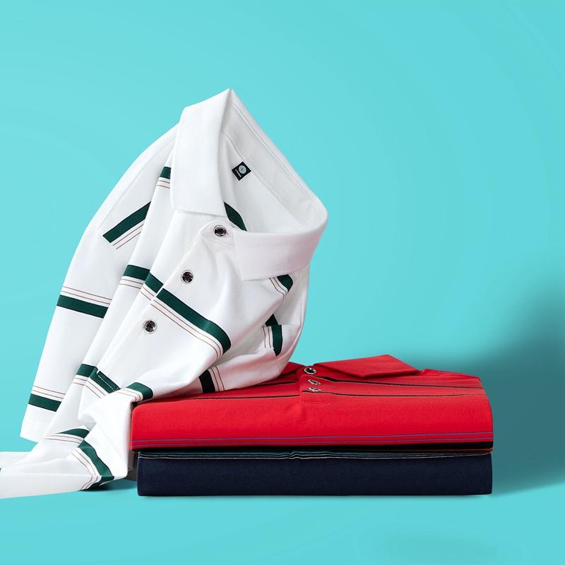 Летняя мужская рубашка-поло  футболка с коротким рукавом из чистого хлопка  тонкая полосатая  business casual  дышащая  устойчивая к складкам  верх