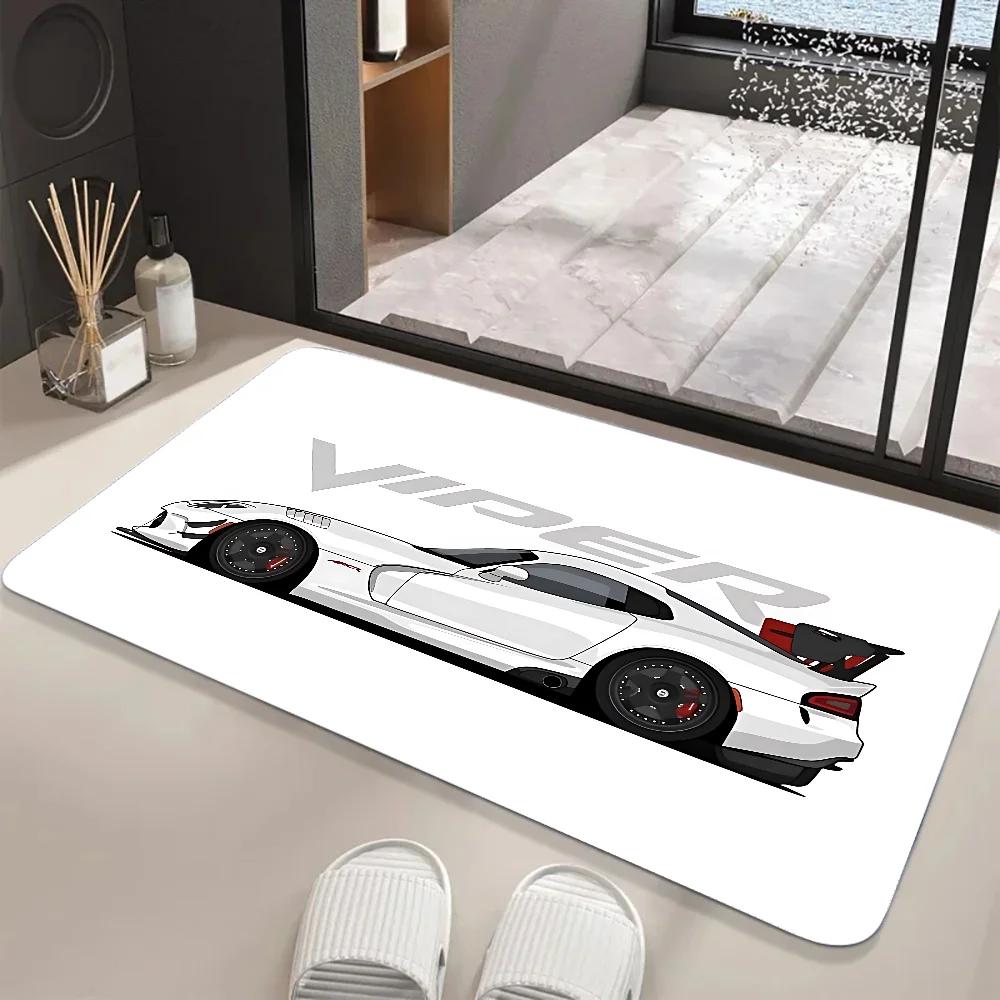 VIKAMA Car Bathroom Anti-slip Floor Mat, Soft and Comfortable Bathroom Carpet, Door Mat, Door Mat, Home Decoration Rug