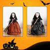 Unique Halloween Witch Broom Decors Stylish Black Witch Broomsticks Display Ornament for Halloween Party Decoration