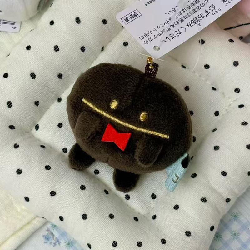 Cute Fried Shrimp Plush Toy Keychain Mini Cartoon Doll Backpack Pendant Bag Charm Decor