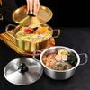 Double Handle Noodle Cooker Stainless Steel Soup Pot Milk Pot Ramen Pot  Camping
