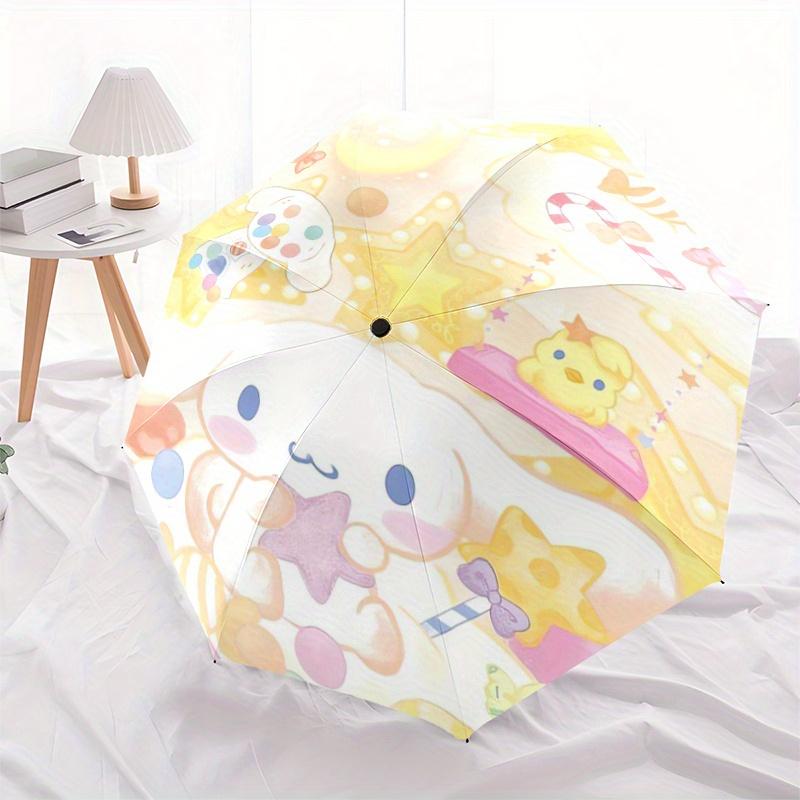 1pc Candy & Cinnamoroll Pattern Automatic Opening and Closing Umbrella, Lightweight 3-Fold, With Cute Cartoon Characters, Suitable for Home, Outdoor a