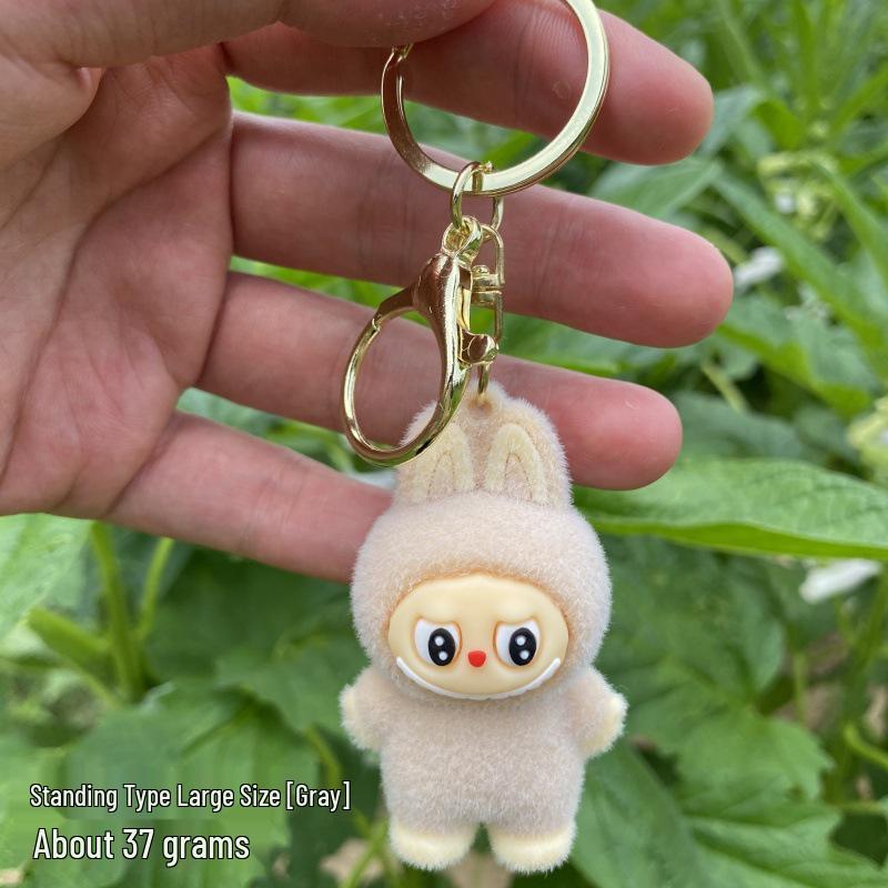 Flocked Labubu Mini Keychain & Car Pendant