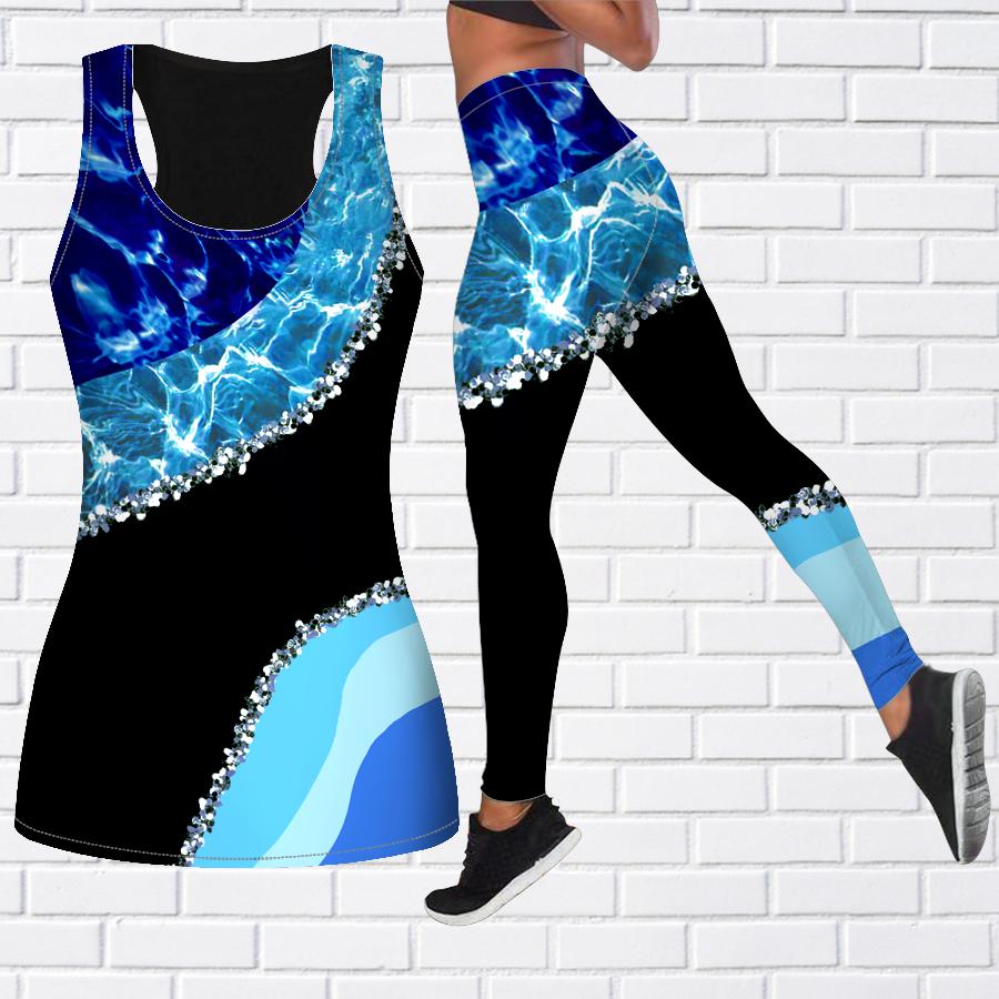 Экипировка для йоги с кристальным дымчатым принтом для женщин, модные леггинсы для тренировок, спортивные повседневные штаны для фитнеса и йоги