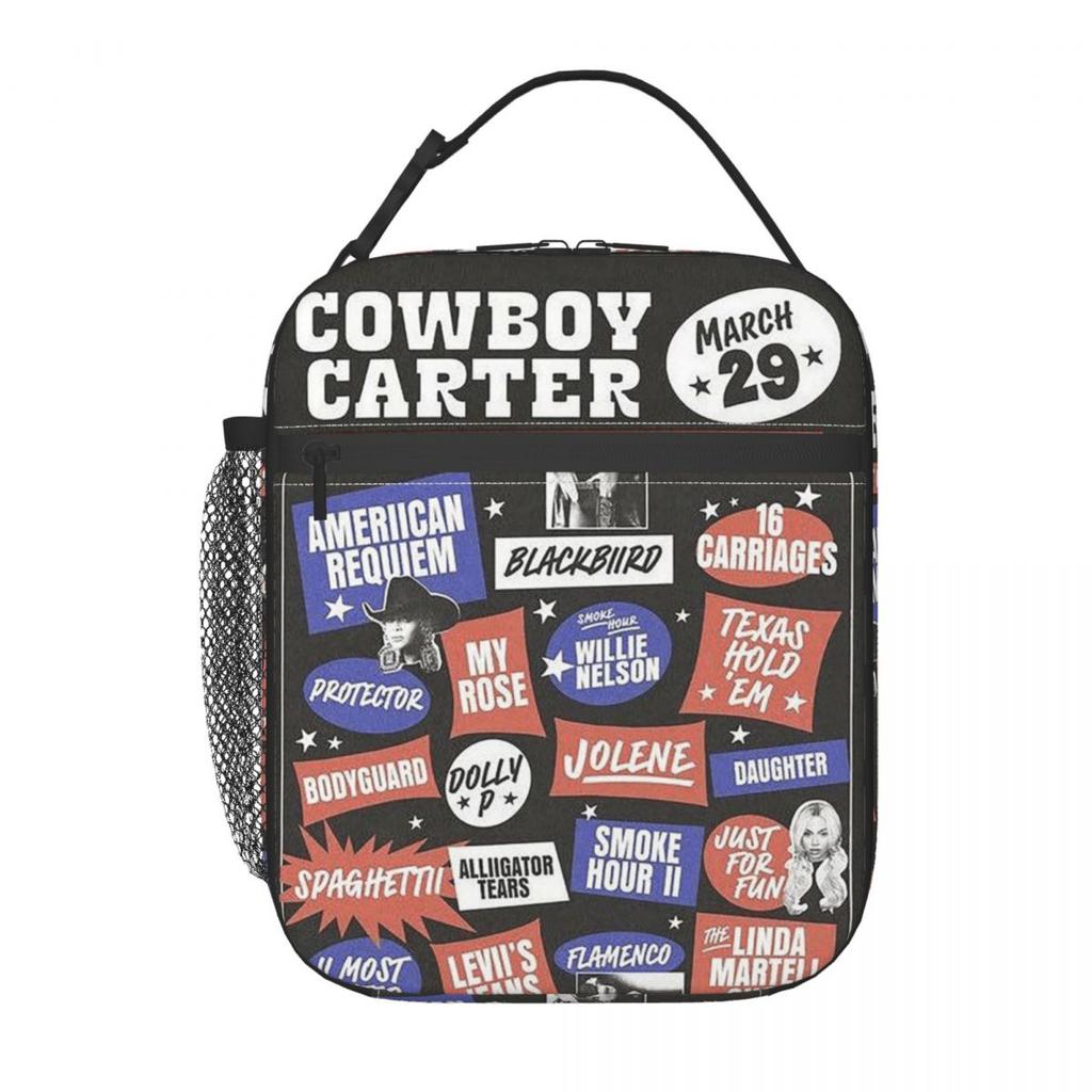 Beyonce Cowboy Carter Tour Insulated Lunch Bag for Women Children Leakproof Food Boxes Thermal Lunch Box Tote