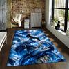 Anime Blue Lightning Dragon Design Carpet for Bedroom and Living Room Rug Suitable for use as an anti-slip for living room bedroom sofas