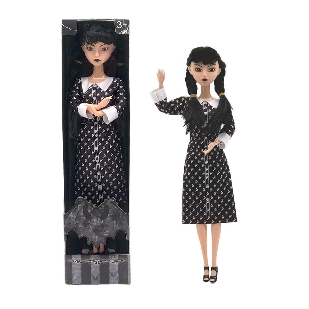 11,5-дюймовая кукла с подарочной коробкой, черное платье, каблуки и волосы, идеальная игрушка в подарок для девочек и фанатов