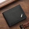 Men's Short Frosted Leather Wallet, Multi-Slot Coin Pocket Photo Holder Small Men's Wallet