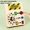 Baby Montessori Busy Board LED Light Switches Control Board Sensory Toys Wooden Busy Board Children Games Kids Puzzle Toys Gifts