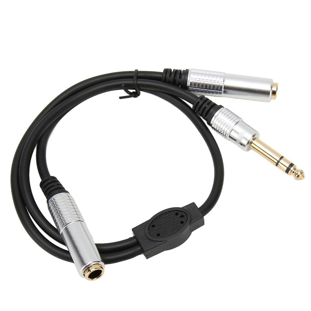 6.35mm To Dual 6.35mm Y Splitter Cable Professional 14 Inch Stereo Cable for Amplifier Microphone