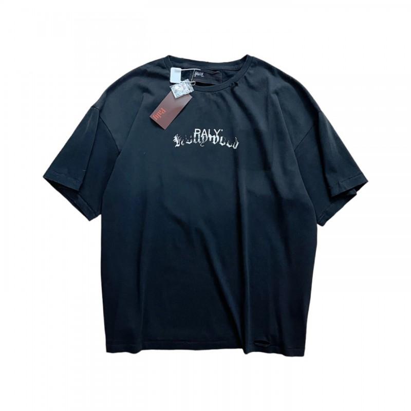 2026 Streetwear Oversized Washed Cotton Tee Men Loose Fit Short Sleeve Graphic T-Shirt