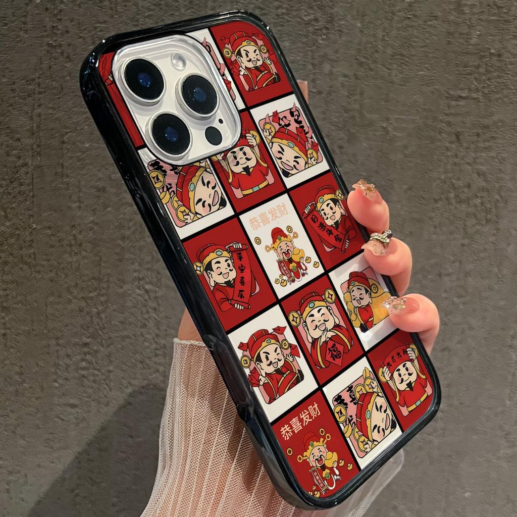 Бог богатства Фортуна подходит для чехла для мобильного телефона Apple 17promax, новый 16 акриловый 14 мультяшный милый 13 противоударный