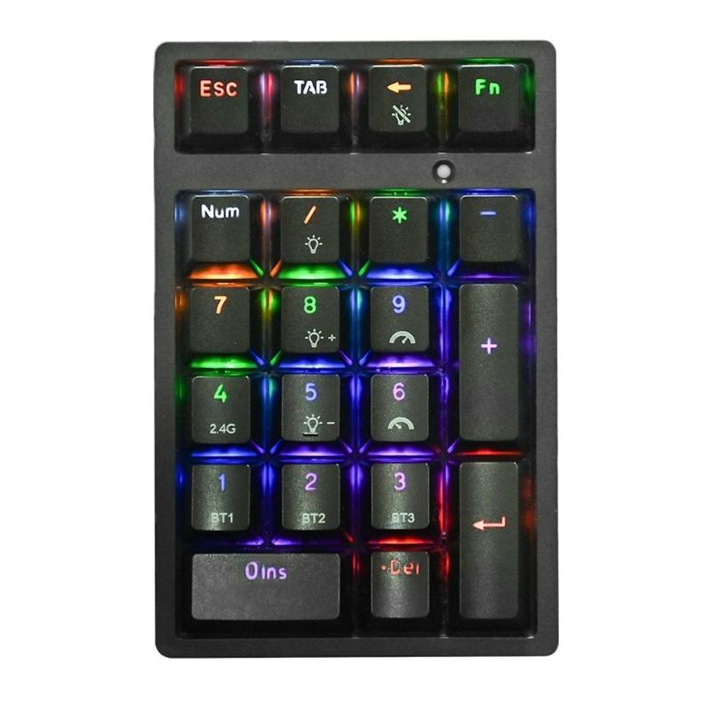 Bluetooth-совместимая цифровая клавиатура Беспроводная цифровая клавиатура Numpad 21 клавиша Портативная для финансового учета Тихая цифровая клавиатура