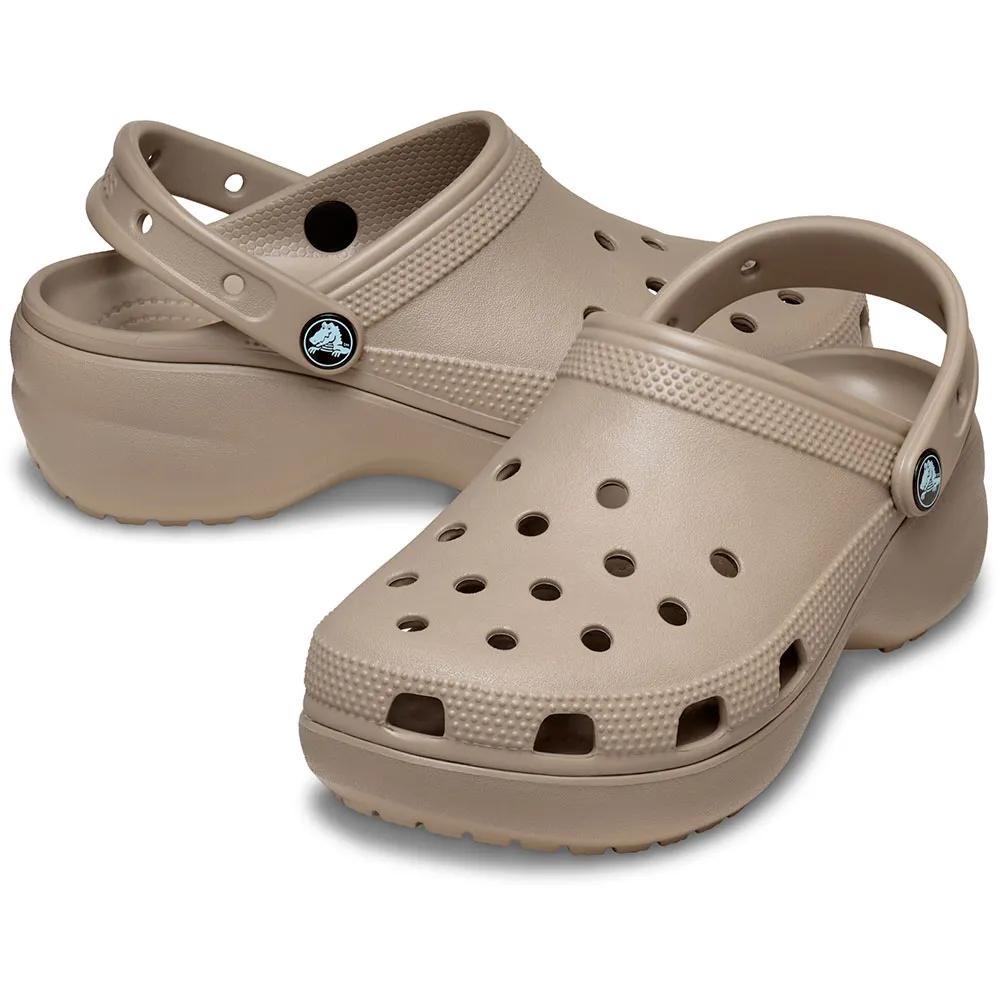 Crocs Classic Platform Clogs platform height 1.6 inches taupe