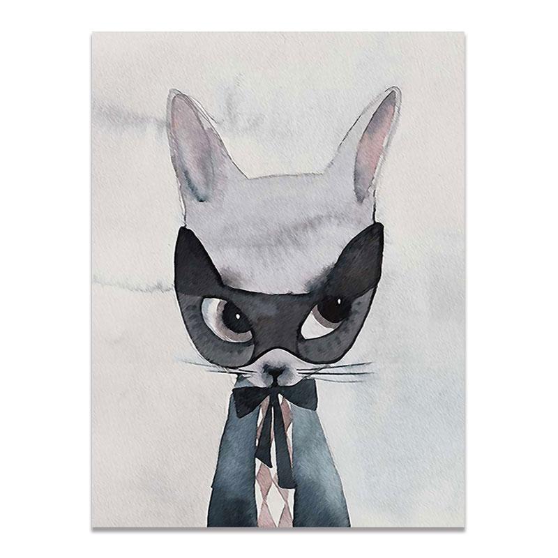 Современный скандинавский кролик для девочек, ангел, настенное искусство, мультяшная картина на холсте, спрей, цветной художественный постер, детские настенные фрески для детской комнаты