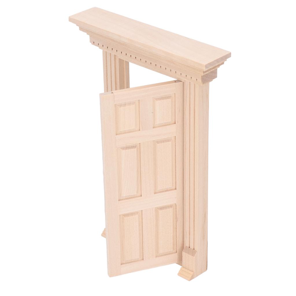 1:12 Dollhouse Miniature Wooden Door Panel 6 Grid Door Frame Unpainted Furniture Doll House