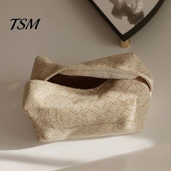 Sturdy Tissue Container Non-woven Fabric Box, Multi-purpose Storage Organizer, Soft Durable Compact Pouch Paper Towel Dispenser Case, for Office Desk