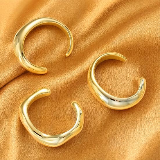 3 шт. Позолоченные браслеты-банглы для женщин, Большие штабелируемые банглы, Регулируемый открытый браслет-манжета, Минималистичные аксессуары