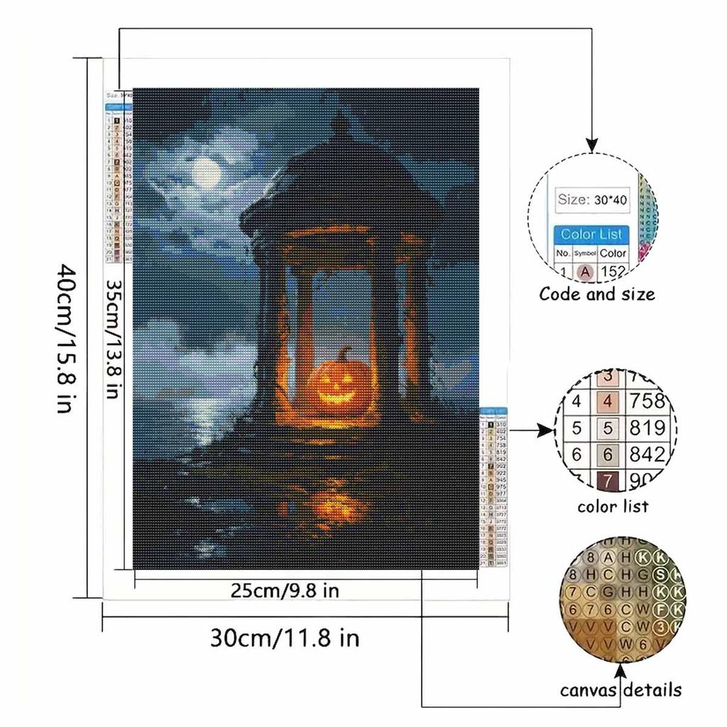 Halloween diamond painting kit handmade diy pumpkin gazebo moonlight painting home decoration painting
