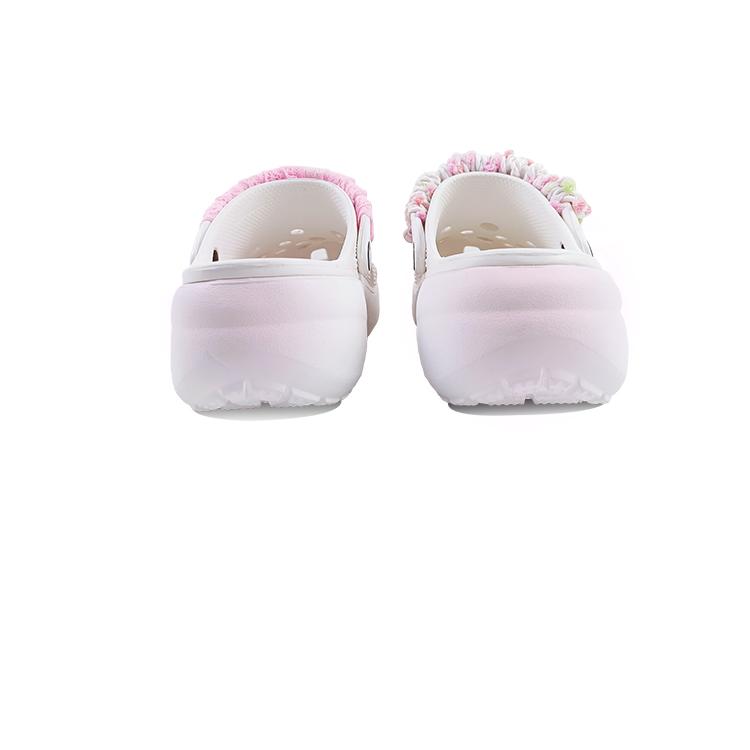 Crocs Классические сабо на платформе EVA Розовый Бутон Пузырь Классический Облако Дофамин Девочковый Милый Градиент Ручная роспись Перфорированная обувь Женские Белые