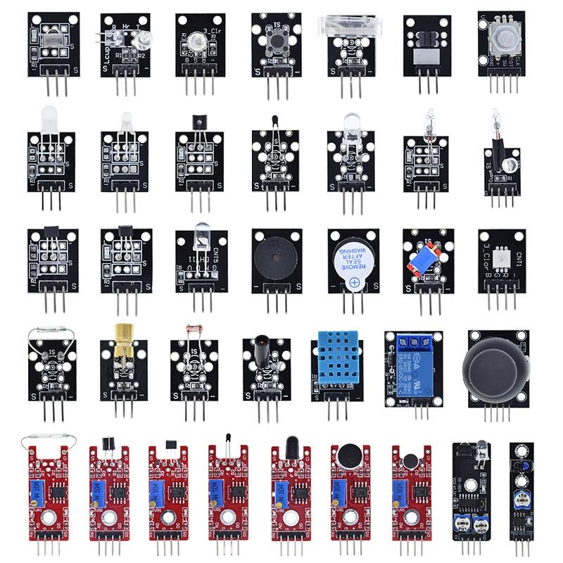 Для Arduino 45 видов датчиков Цифровой Датчик Температуры Влажности RGB LED Почвы Звуковой Сигнализатор Ультразвуковой Датчик Капель Дождя Модуль DHT11