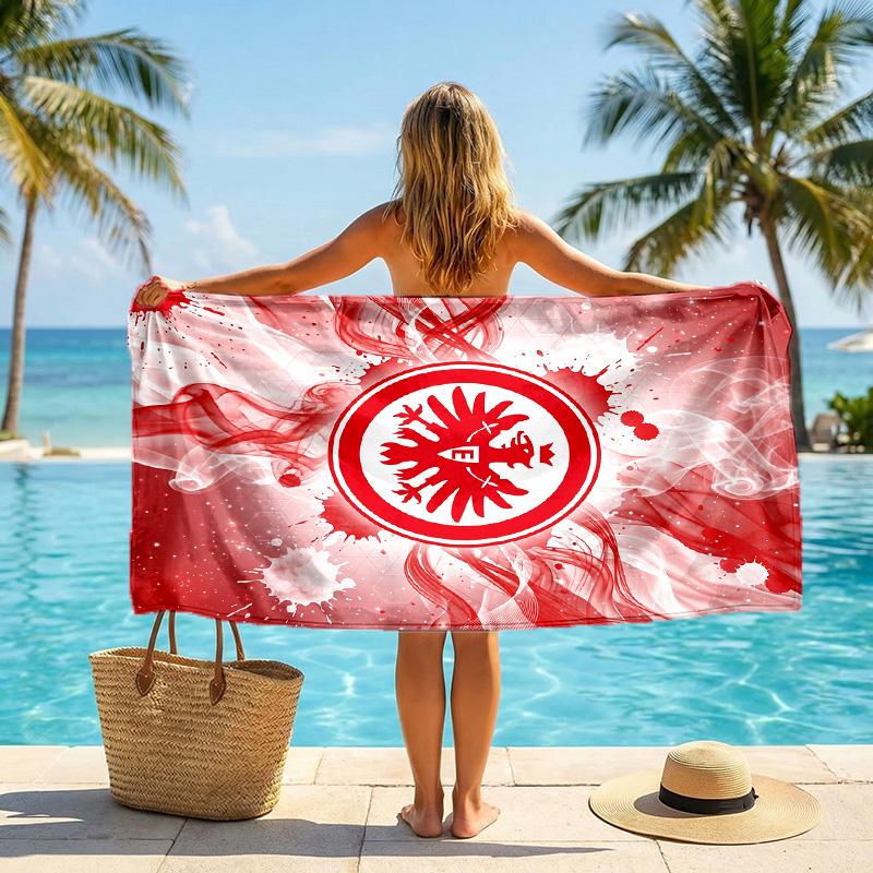 Eintracht Frankfurt Football Beach Towel Soft Microfiber Summer Towel Quick Dry Absorbent Towel for Beach Swimming Pool Travel